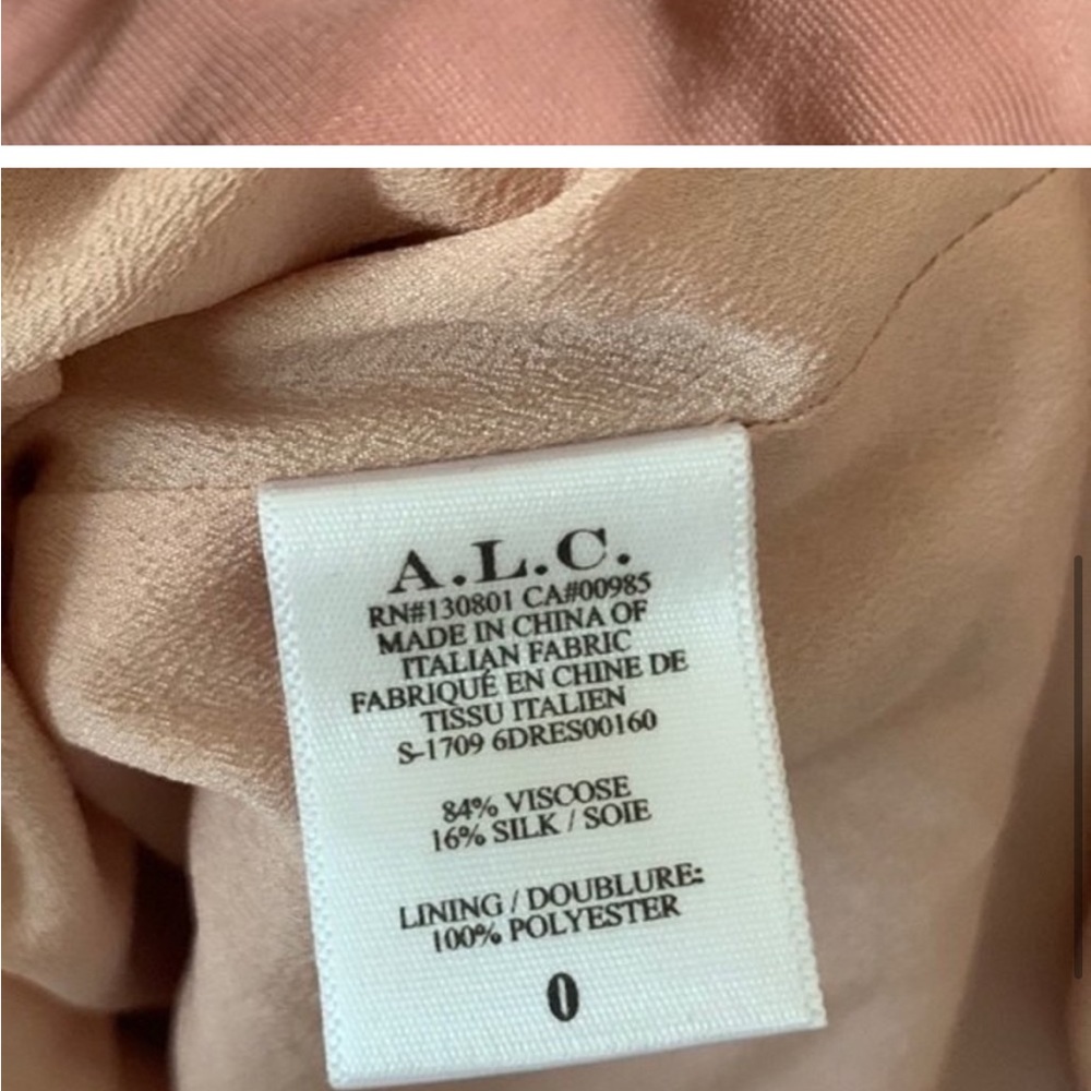 ALC Dress size 0 nwt non smoking home. Pretty color and velvet texture